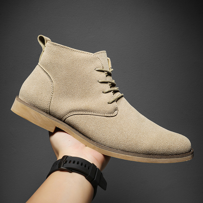 Men Formal Wear With Boots - Sepatu Chelsea Cokelat Gaya Inggris untuk