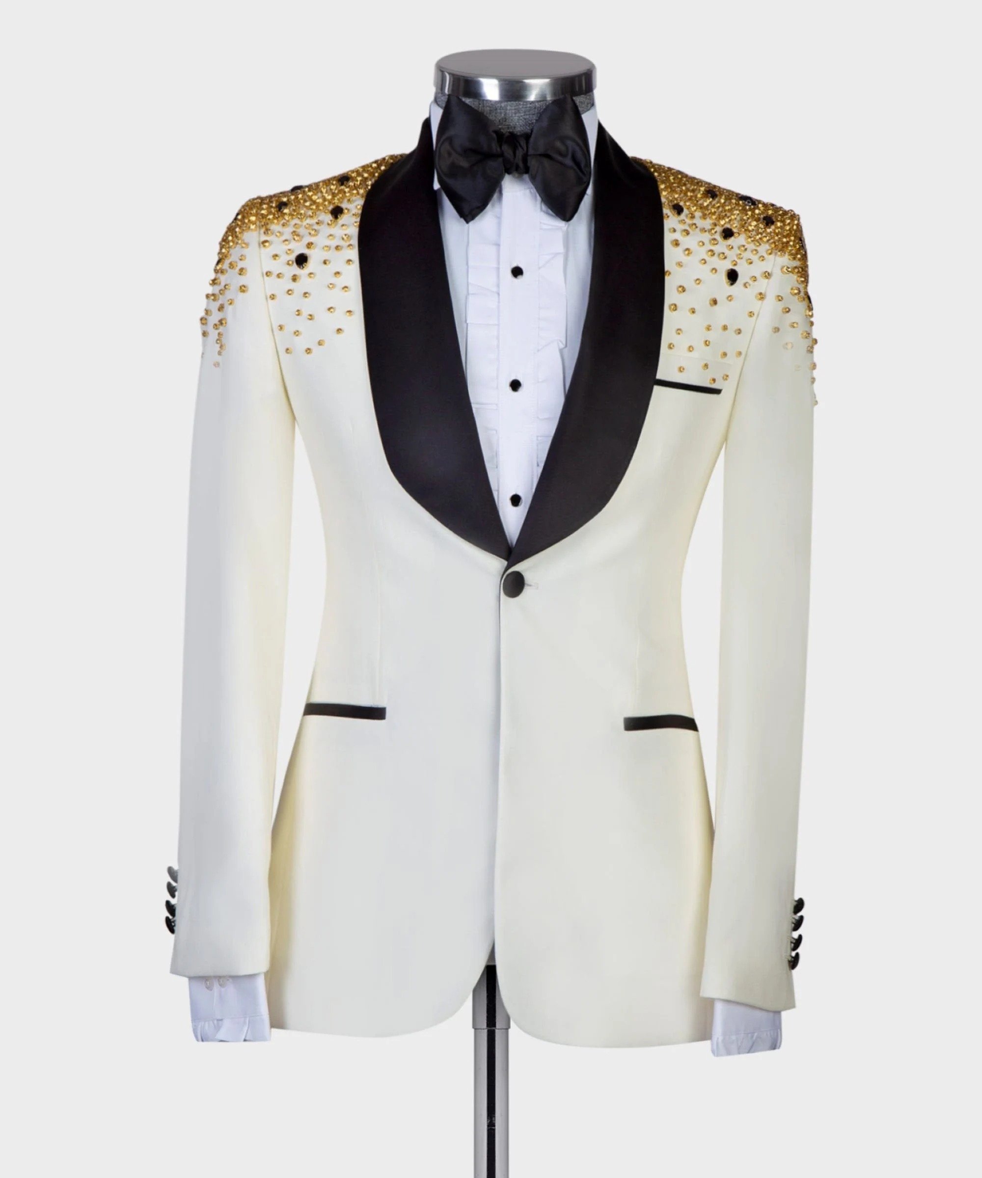 Jas Pria Mewah Berhias Kristal - Men Formal Wear Modern ulasan dan harga