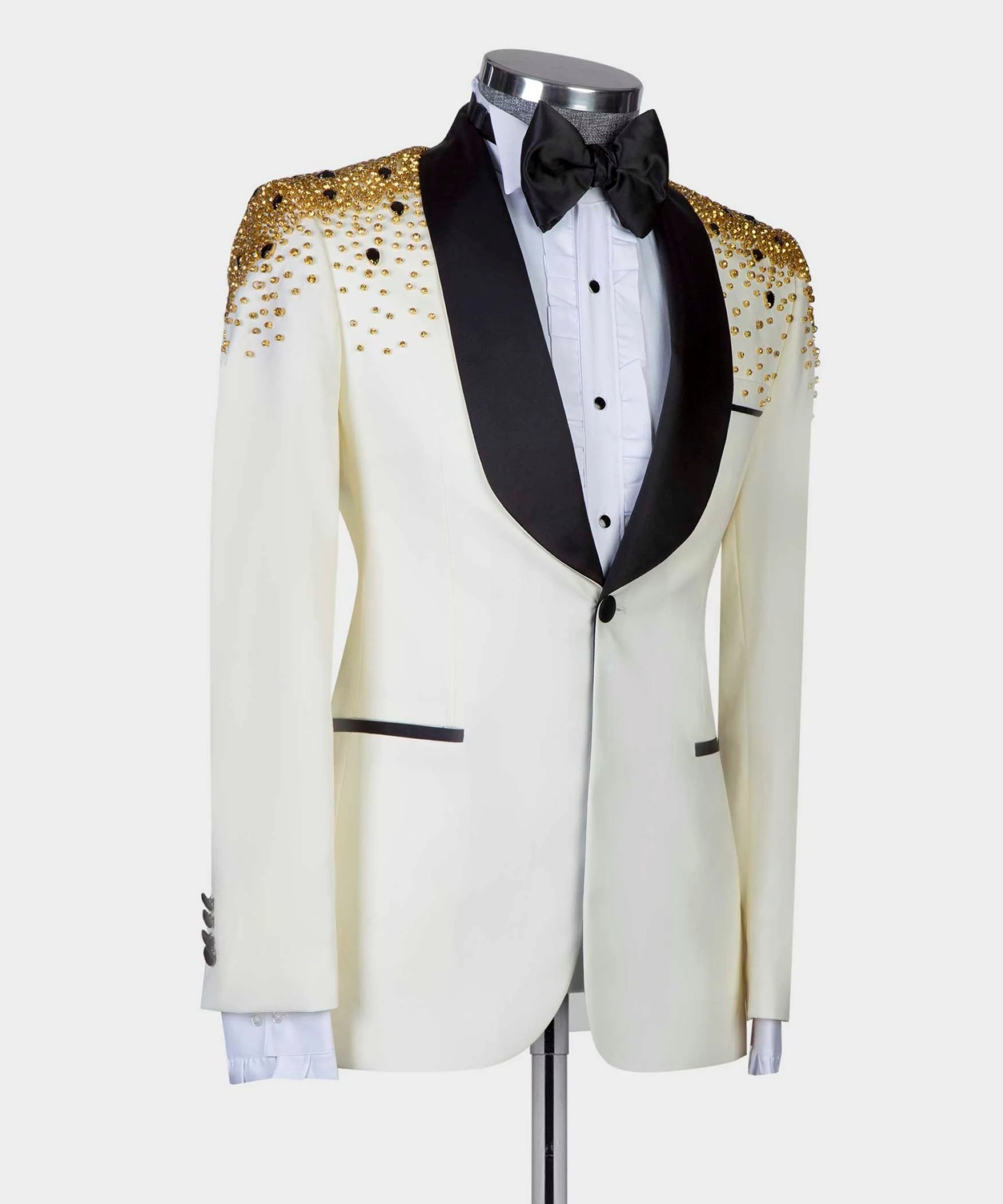Jas Pria Mewah Berhias Kristal - Men Formal Wear Modern ulasan dan harga