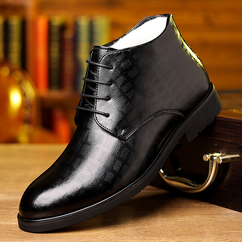 Sepatu bot kulit pria, sepatu  - Men Formal Wear With Boots ulasan dan harga