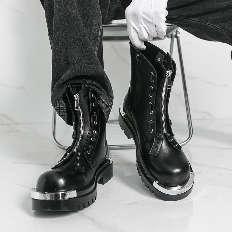 Sepatu bot bersol tebal pria D - Men Formal Wear With Boots ulasan dan harga