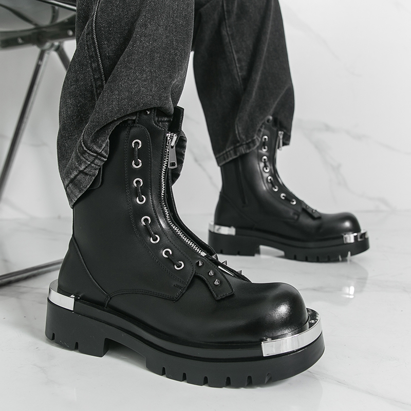 Sepatu bot bersol tebal pria D - Men Formal Wear With Boots ulasan dan harga